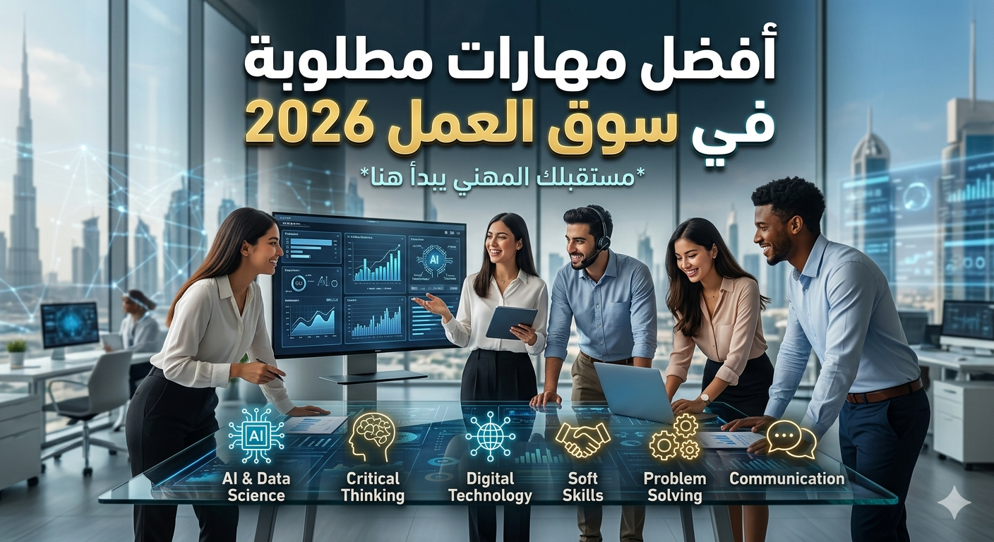 أفضل مهارات مطلوبة في سوق العمل 2026 دليل شامل للوظائف المستقبلية