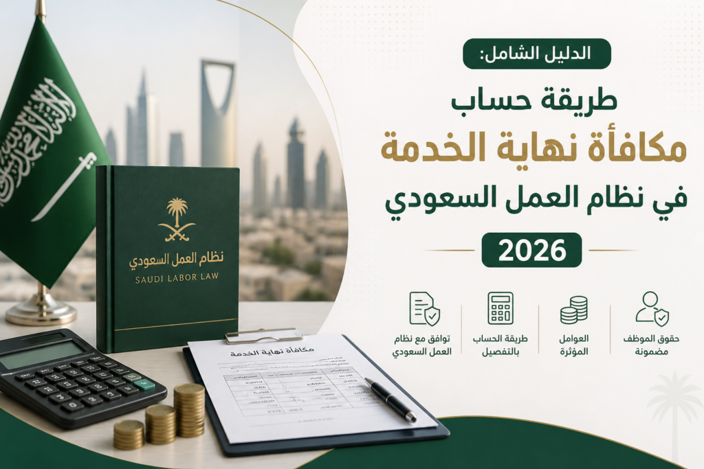 طريقة حساب مكافأة نهاية الخدمة في نظام العمل السعودي 2026