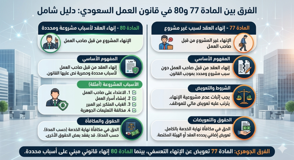 الفرق بين المادة 77 و80